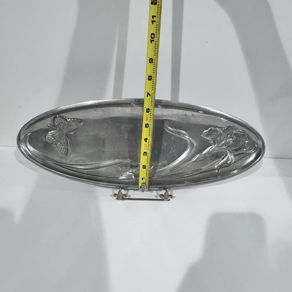 Lenox Butterfly‎ Meadow Aluminum Bread Tray Display Piece Raised Design 17.5